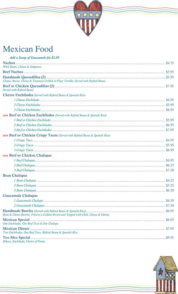 Andys Kitchen Menu